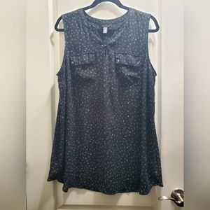 Heart Print Tunic Tie-Waist Top XL